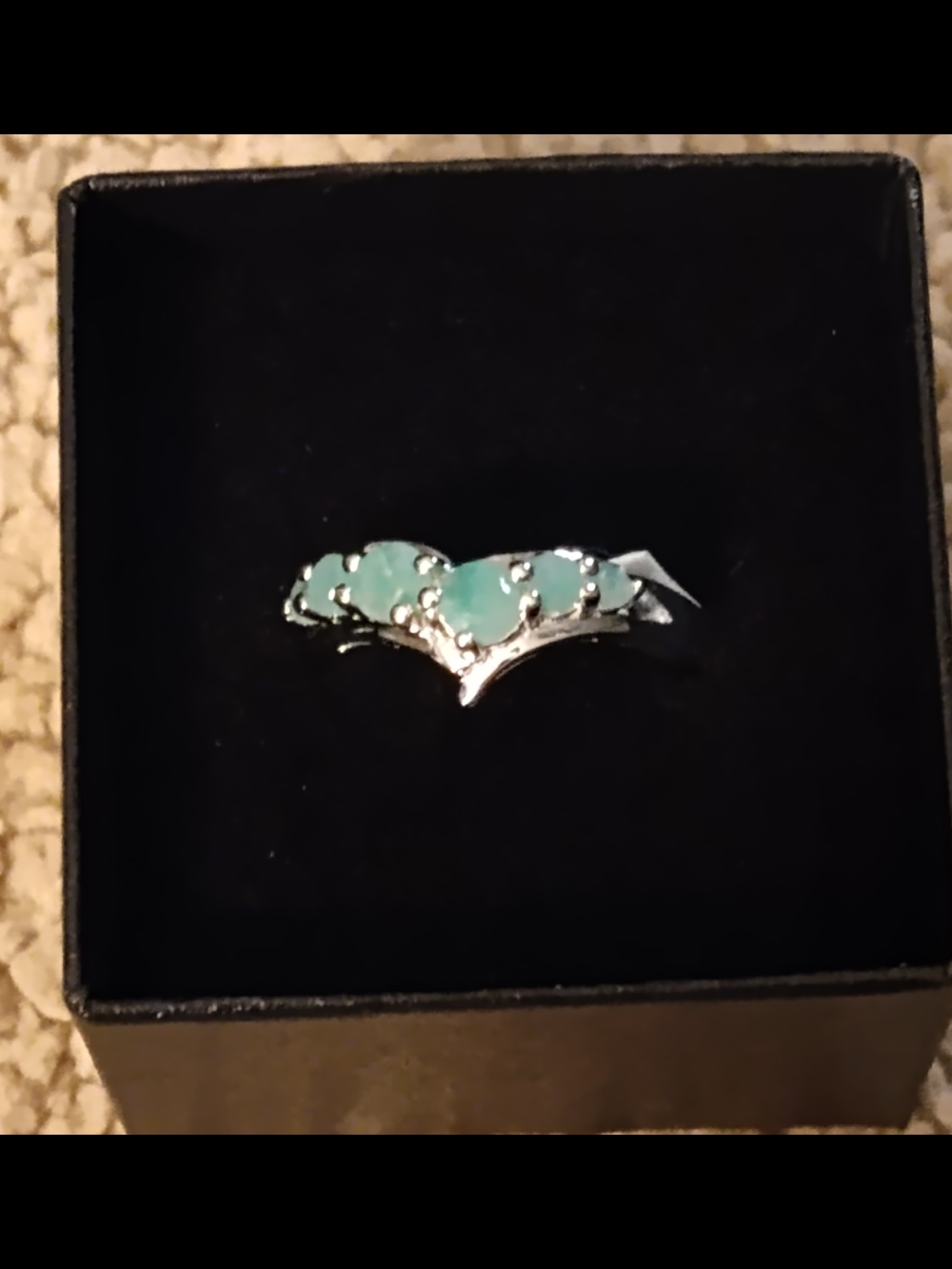 NWT! Sterling Silver Jade Cluster Ring